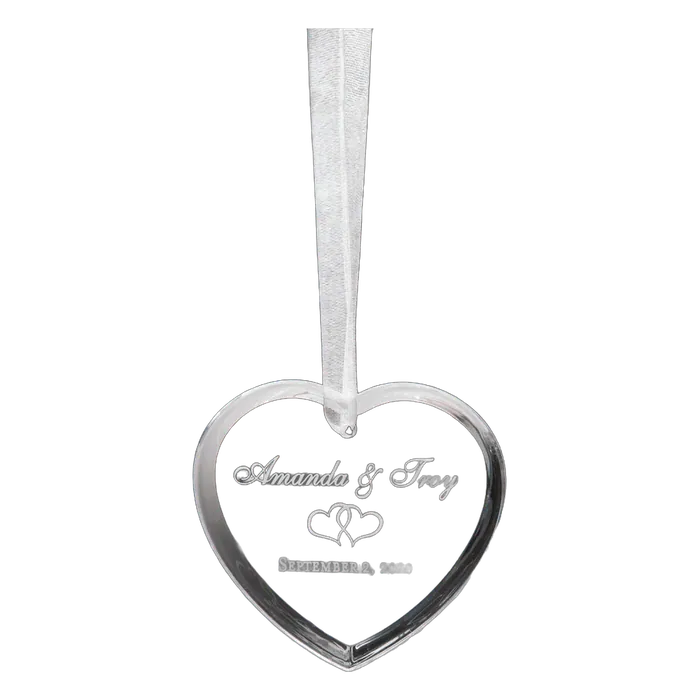Crystal Heart Ornament with Ribbon Hanger