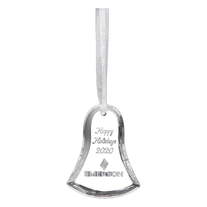 Crystal Bell Ornament with Ribbon Hanger