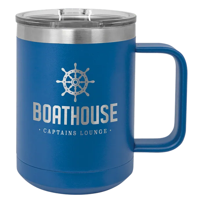 Royal Blue Polar Camel 15 oz. Coffee Mug with Slider Lid