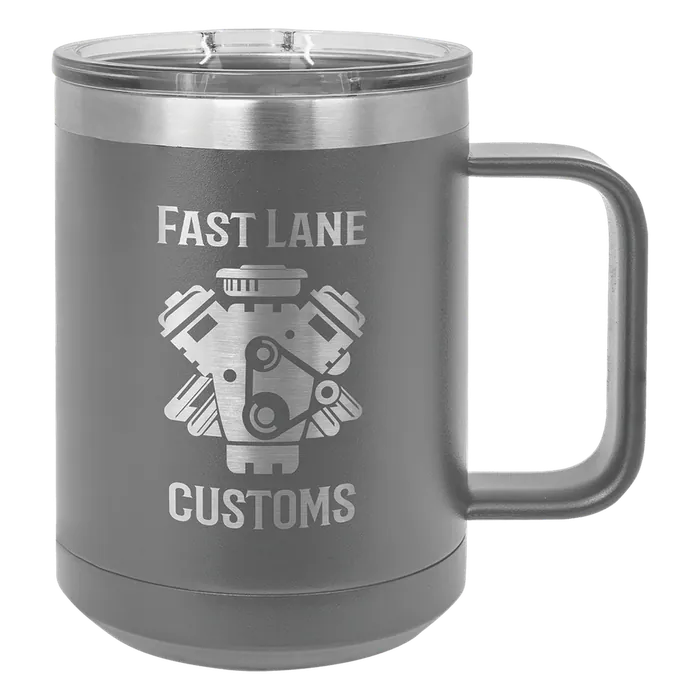 Dark Gray 15 oz. Polar Camel Coffee Mug with Slider Lid