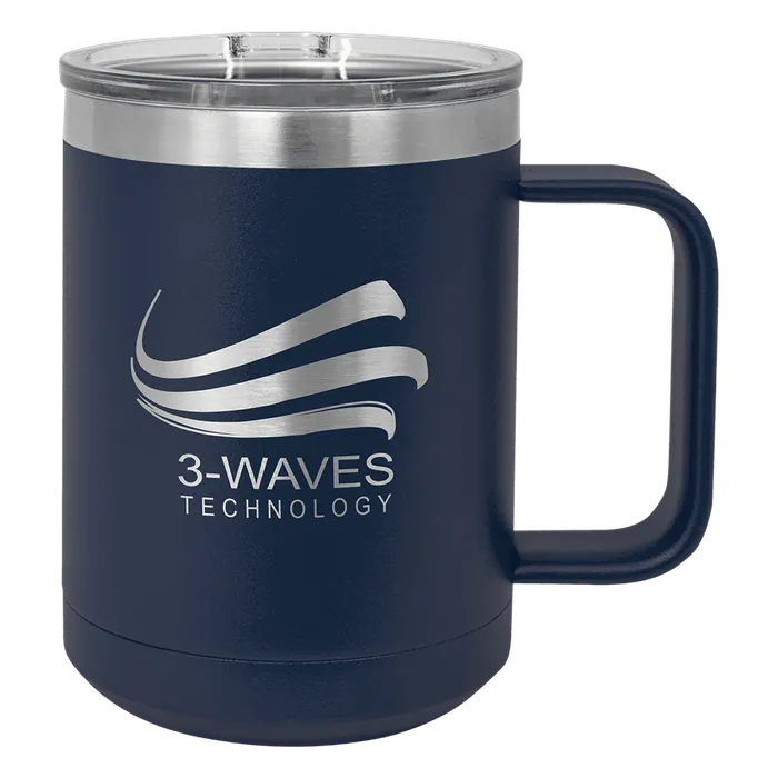 Navy Blue Polar Camel 15 oz. Coffee Mug with Slider Lid
