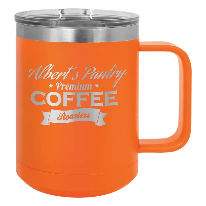 Orange 15 oz. Polar Camel Coffee Mug with Slider Lid