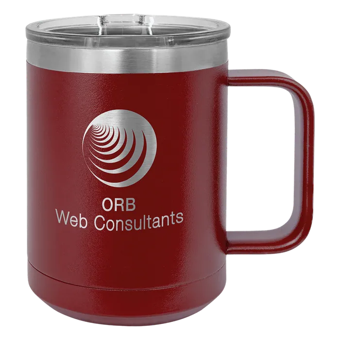 Maroon 15 oz. Polar Camel Coffee Mug with Slider Lid