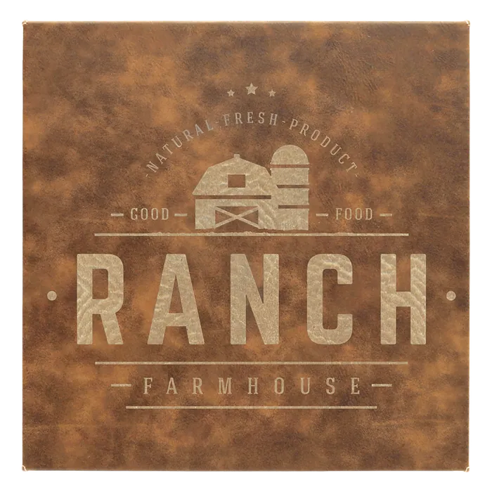 Rustic/Gold Leatherette Wall Decor/Signage, Style LDC0110