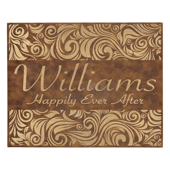 Rustic/Gold Leatherette Wall Decor/Signage, Style LDC0410