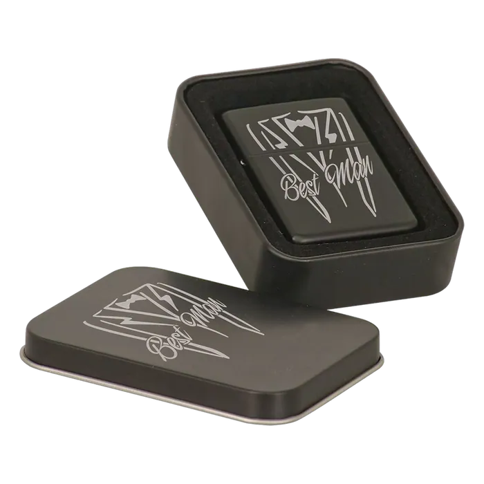 Matte Black Lighter in Black Tin