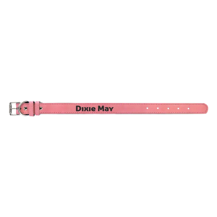 Pink Leatherette Dog Collar, Style LLC503