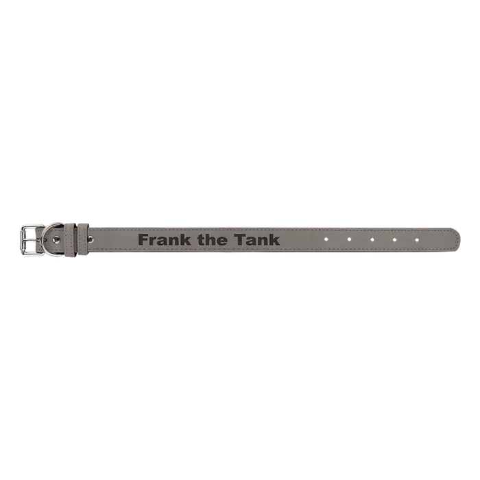 Gray Leatherette Dog Collar, Style LLC517