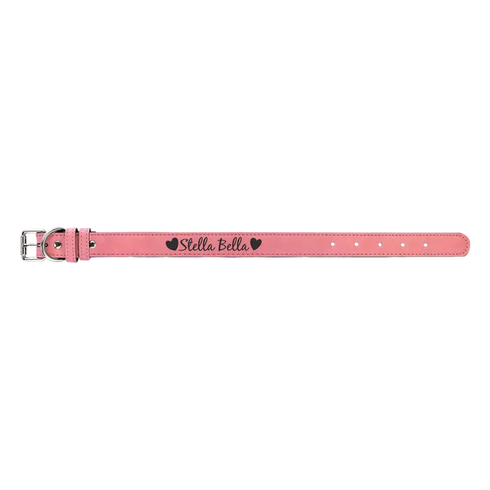 Pink Leatherette Dog Collar, Style LLC518