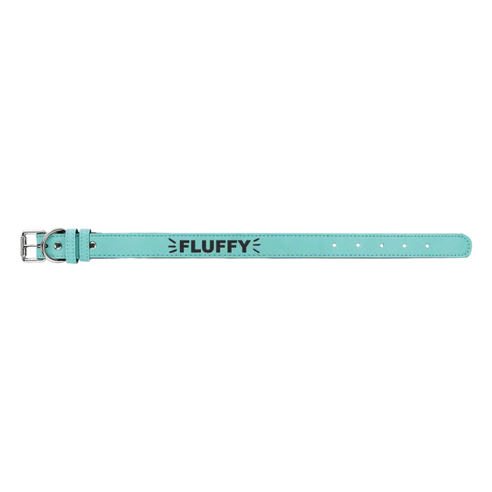 Teal Leatherette Dog Collar, Style LLC519