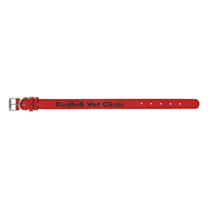 Red Leatherette Dog Collar, Style LLC521
