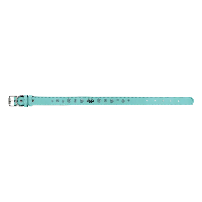Teal Leatherette Dog Collar, Style LLC534