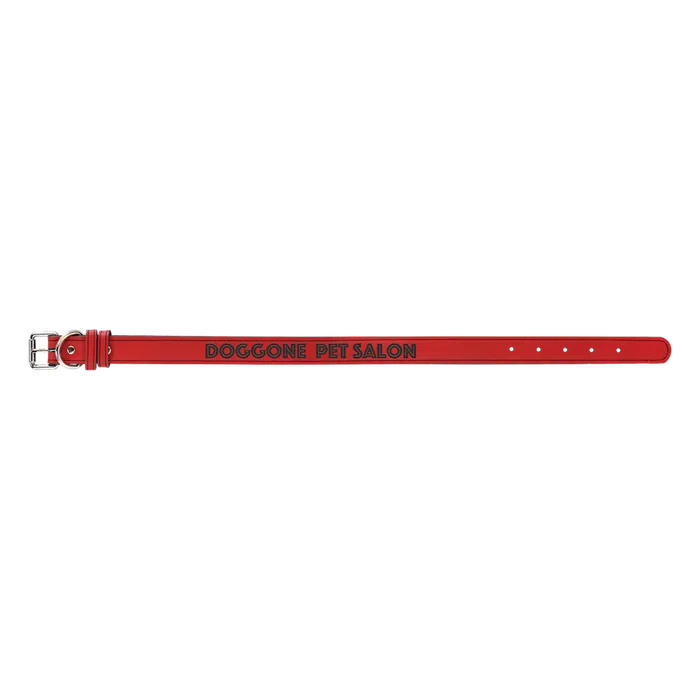 Red Leatherette Dog Collar, Style LLC536