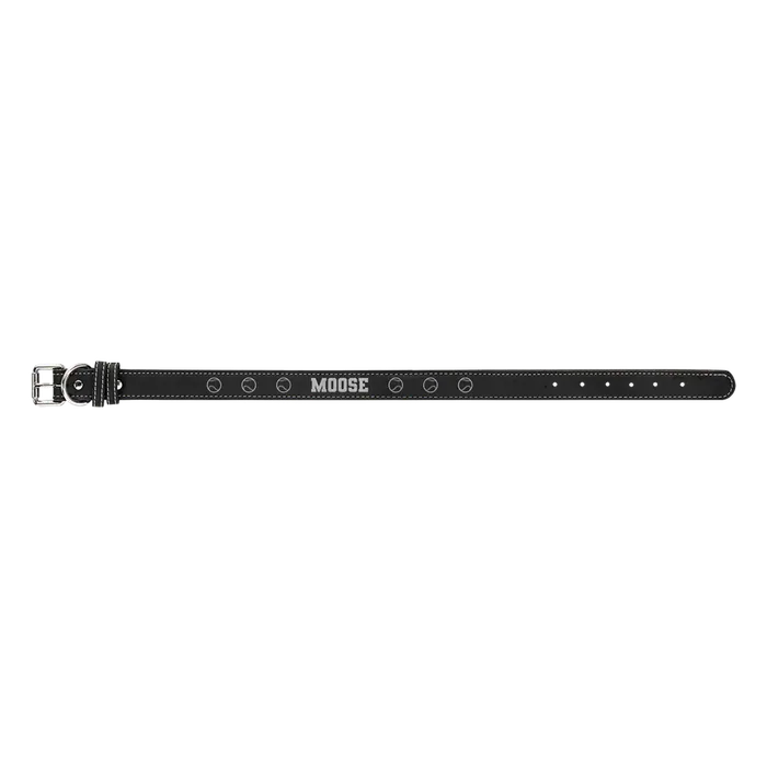 Black/Silver Leatherette Dog Collar, Style LLC546