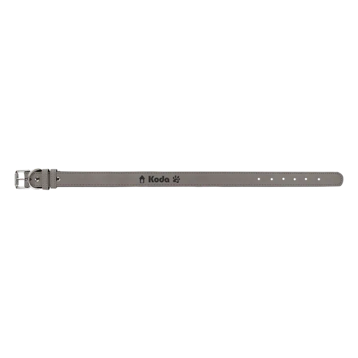 Gray Leatherette Dog Collar, Style LLC547