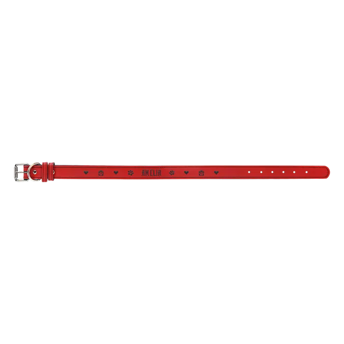 Red Leatherette Dog Collar, Style LLC551