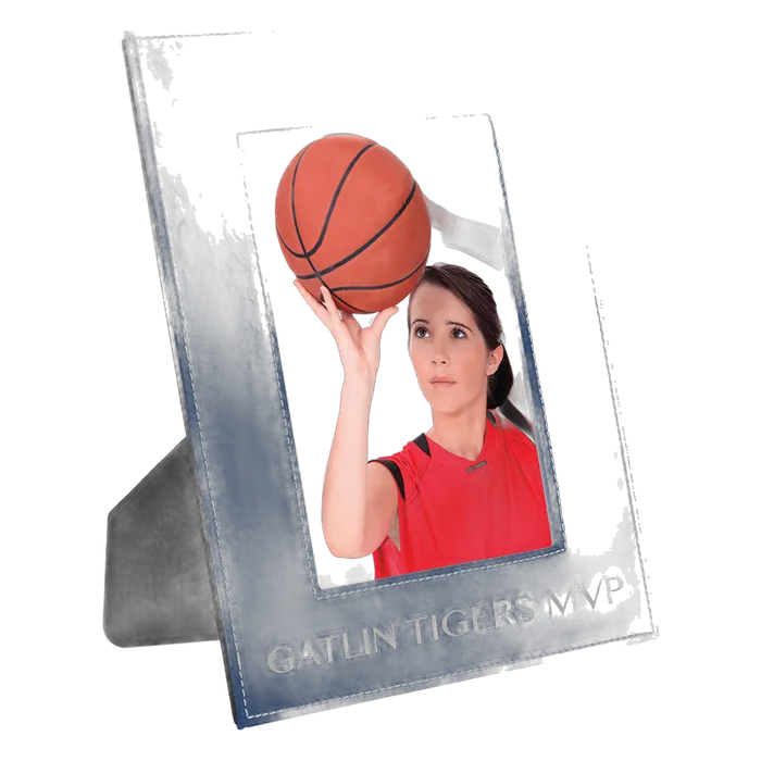 Blue/Silver 5" x 7" Leatherette Photo Frame