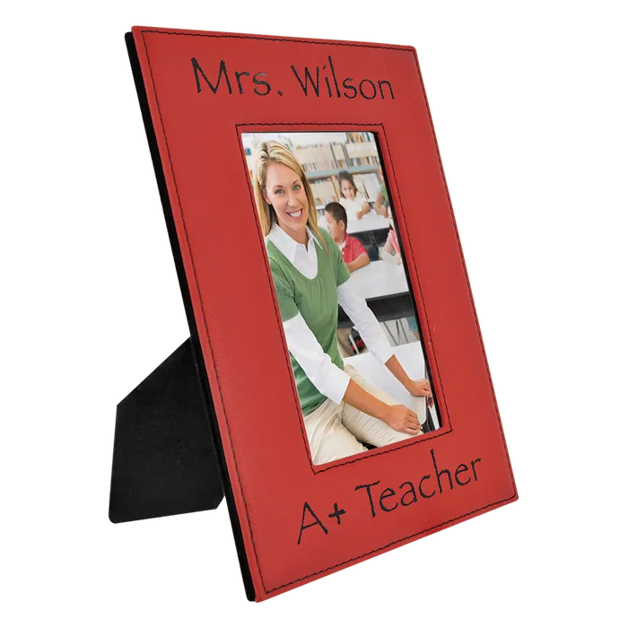 4" x 6" Red Laserable Leatherette Photo Frame