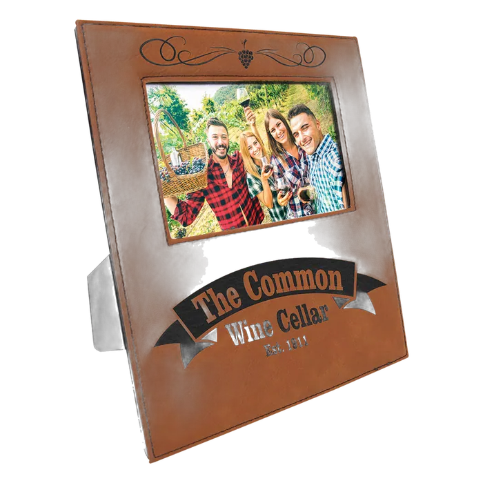 Rawhide 4" x 6" Leatherette Photo Frame with Engraving Area