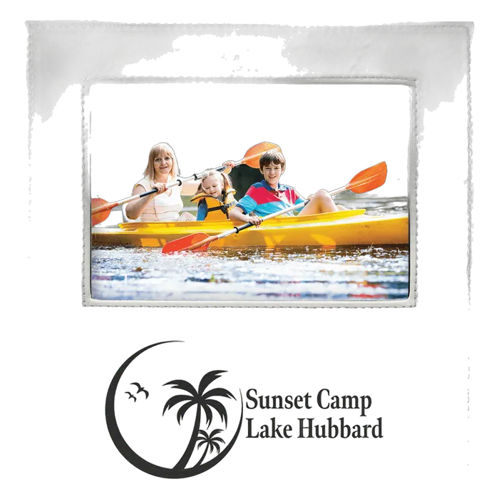 White Leatherette 5x7 Photo Frame with Engraving Area