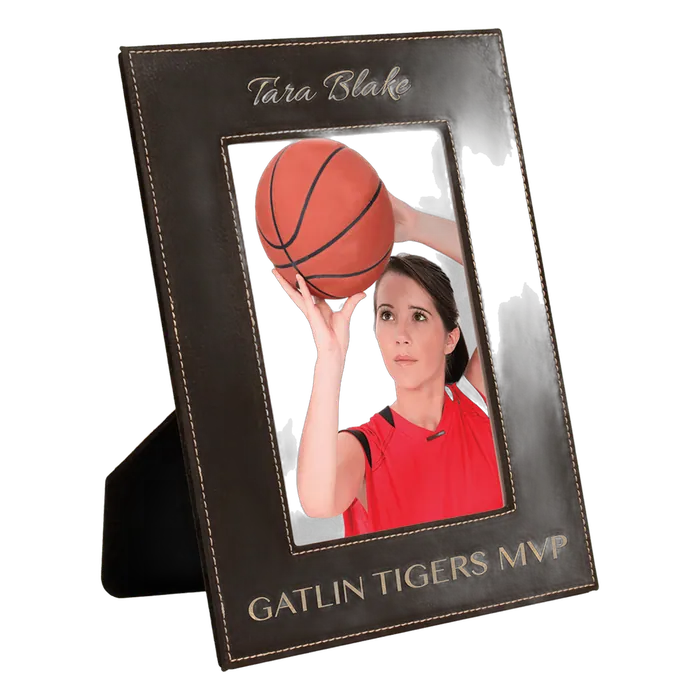 Black/Gold 5" x 7" Leatherette Photo Frame