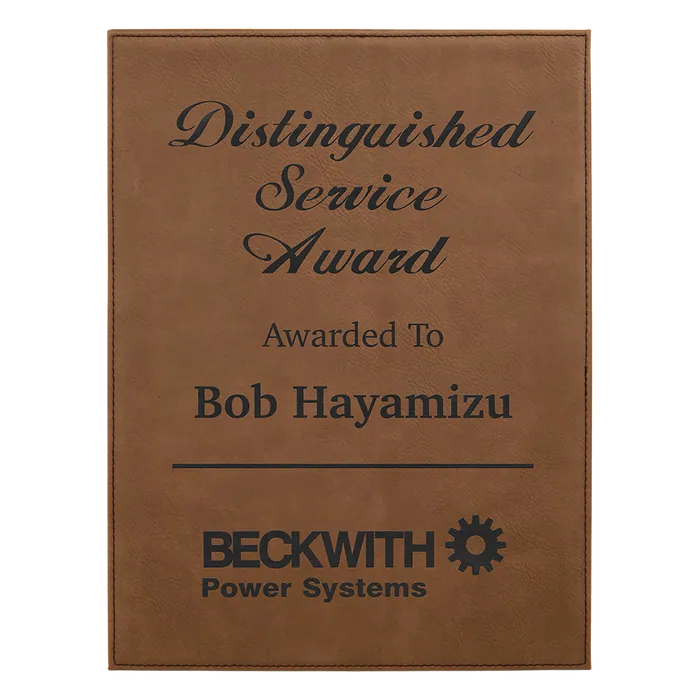 Dark Brown 7" x 9" Laserable Leatherette Plaque