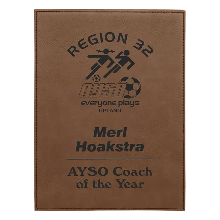 Dark Brown 9" x 12" Laserable Leatherette Plaque