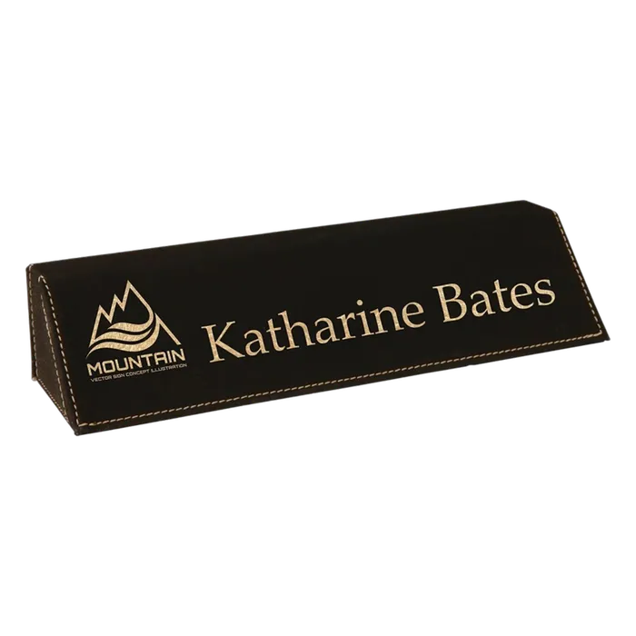 Black/Gold 8 1/2" Leatherette Desk Wedge