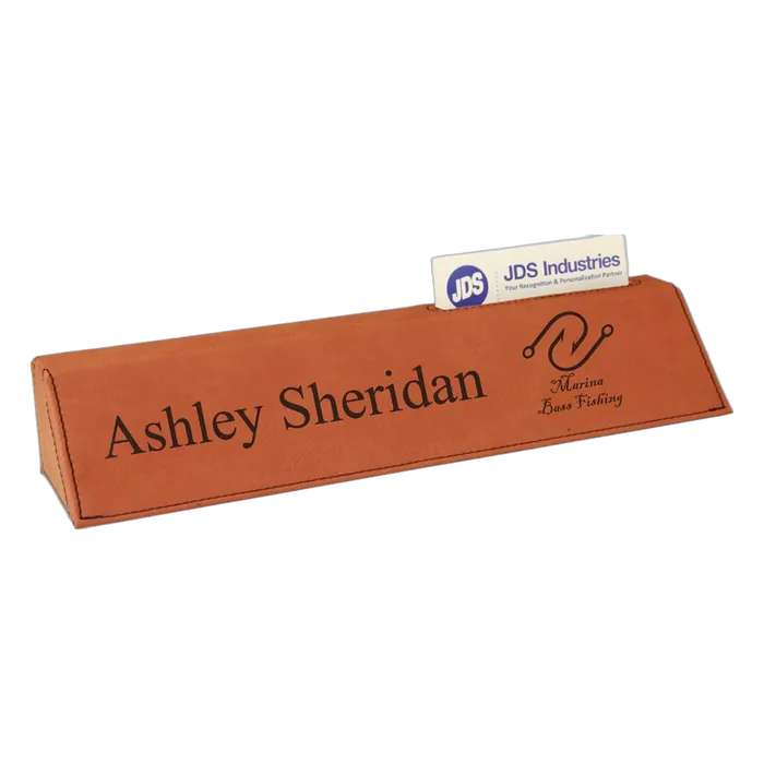 Rawhide 10 1/2" Leatherette Desk Wedge with Business Card Holder