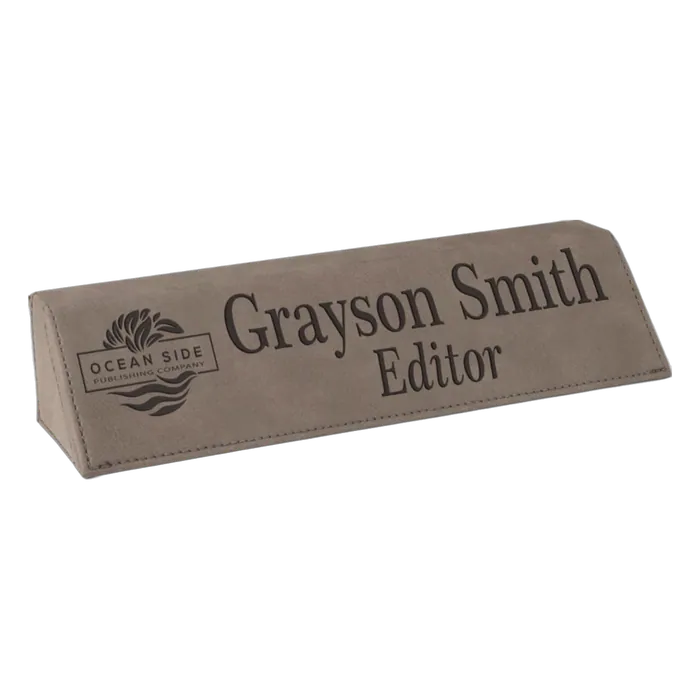 Gray 8 1/2" Leatherette Desk Wedge