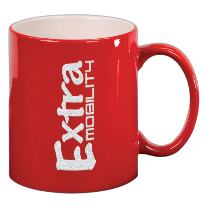 Red 11 oz. Round Ceramic Mug