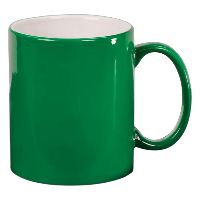 Green 11 oz. Round Ceramic Mug