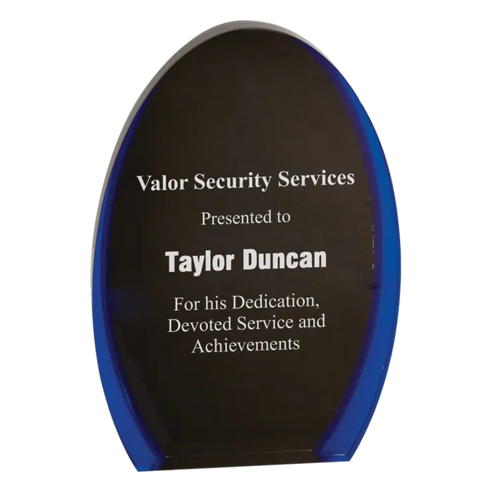 Small Black/Blue Luminary Oval Acrylic