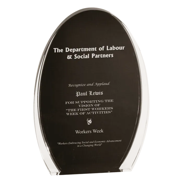 Large Black/Clear Luminary Oval Acrylic