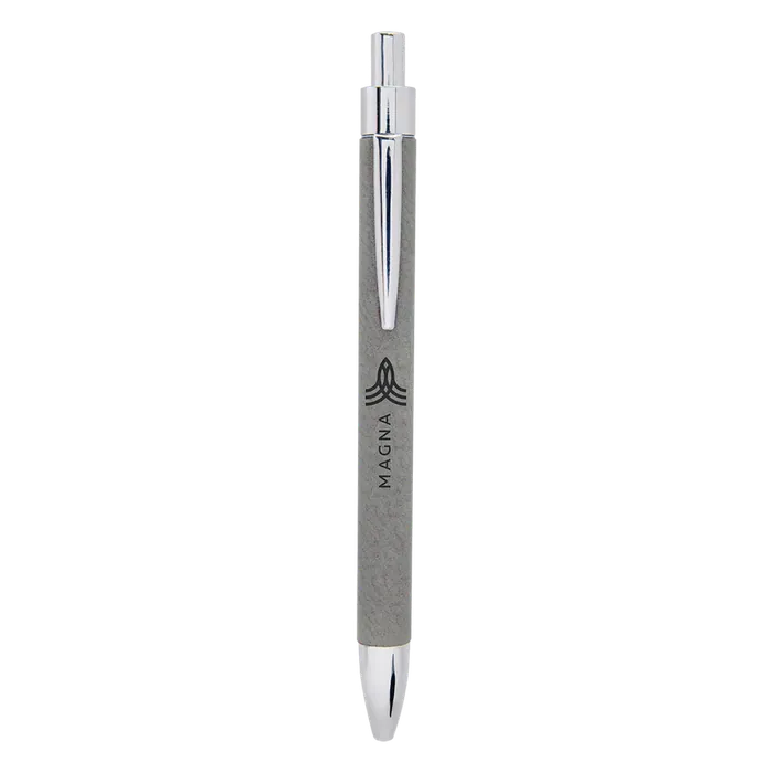 Gray Laserable Leatherette Pen