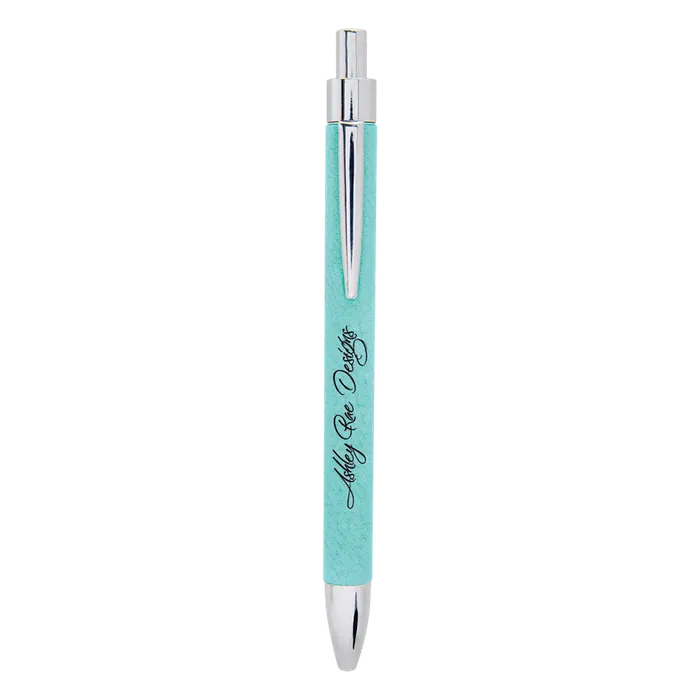 Teal Laserable Leatherette Pen
