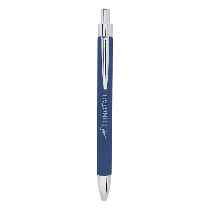 Blue/Silver Laserable Leatherette Pen