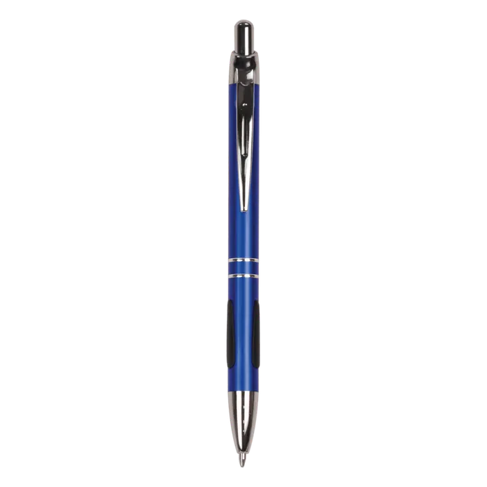 Blue Gloss Ballpoint Pen with Rubber Gripper, 5 5/8"