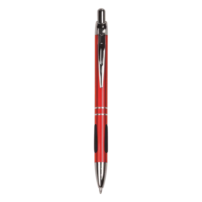 Red Gloss Ballpoint Pen with Rubber Gripper