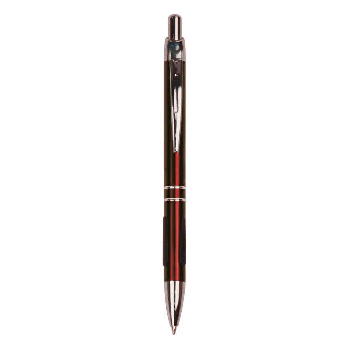 Burgundy Gloss Ballpoint Pen with Rubber Gripper, 5 5/8"