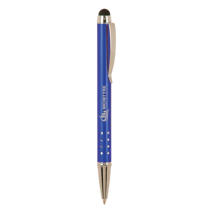 Blue Gloss Ballpoint Pen with Stylus