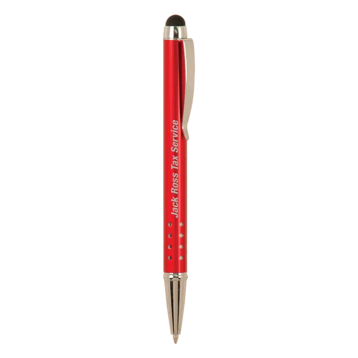 Red Gloss Ballpoint Pen with Stylus