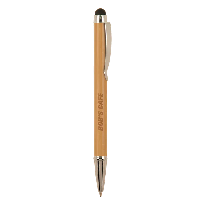 Bamboo Gloss Ballpoint Pen with Stylus