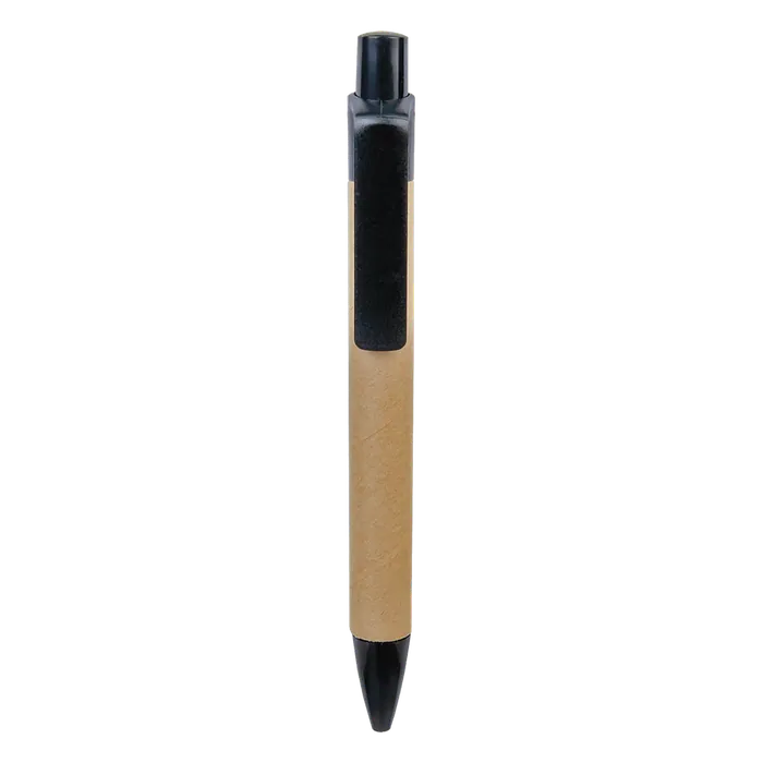 Recycled Paper Ballpoint Pen with Black Plastic Trim