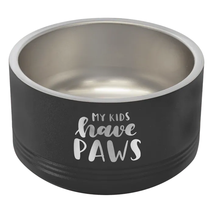 Black 12 oz. Polar Camel Powder Coated Stainless Steel Pet Bowl