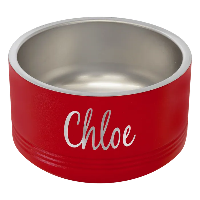 Red 12 oz. Polar Camel Powder Coated Stainless Steel Pet Bowl