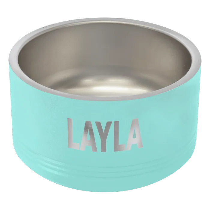Teal 12 oz. Polar Camel Powder Coated Stainless Steel Pet Bowl