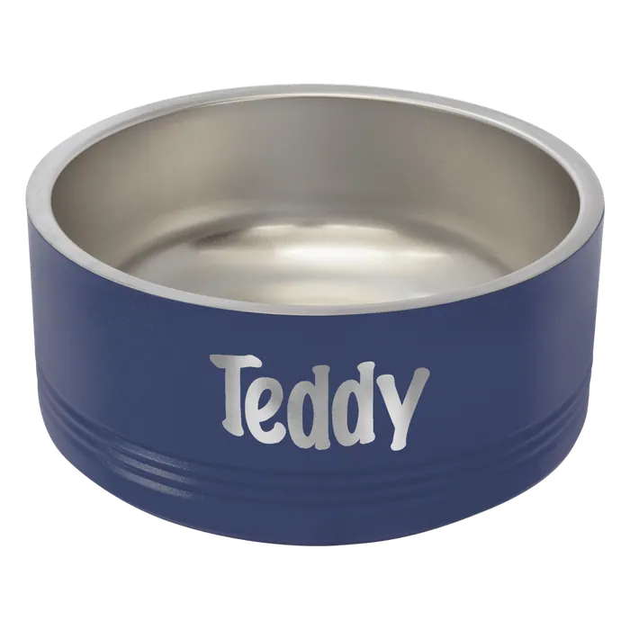 Navy Blue 32 oz. Polar Camel Powder Coated Stainless Steel Pet Bowl
