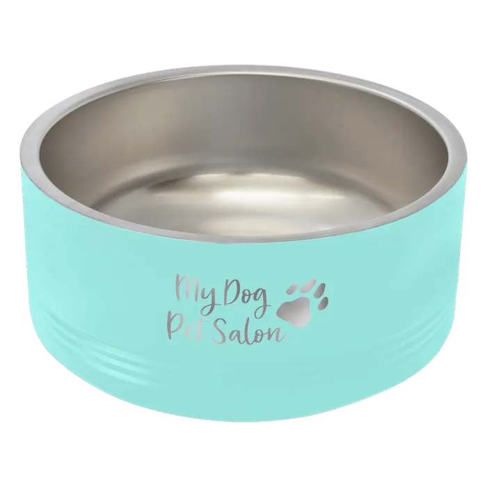 Teal 32 oz. Polar Camel Powder Coated Stainless Steel Pet Bowl
