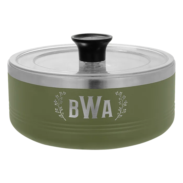Olive Green 1 1/4 Quart Polar Camel Hot/Cold Serving Bowl with Lid